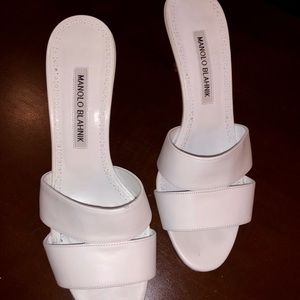 Manolo Blahnik Iacopo Calf Leather Slide Sandals